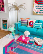 Gem Cut Rug Pink/Light Blue