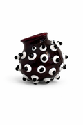 Dot Dot Bud Vase -Rockstar Deep Red with White/Black Dots