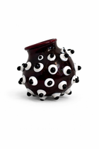 Dot Dot Bud Vase -Rockstar Deep Red with White/Black Dots