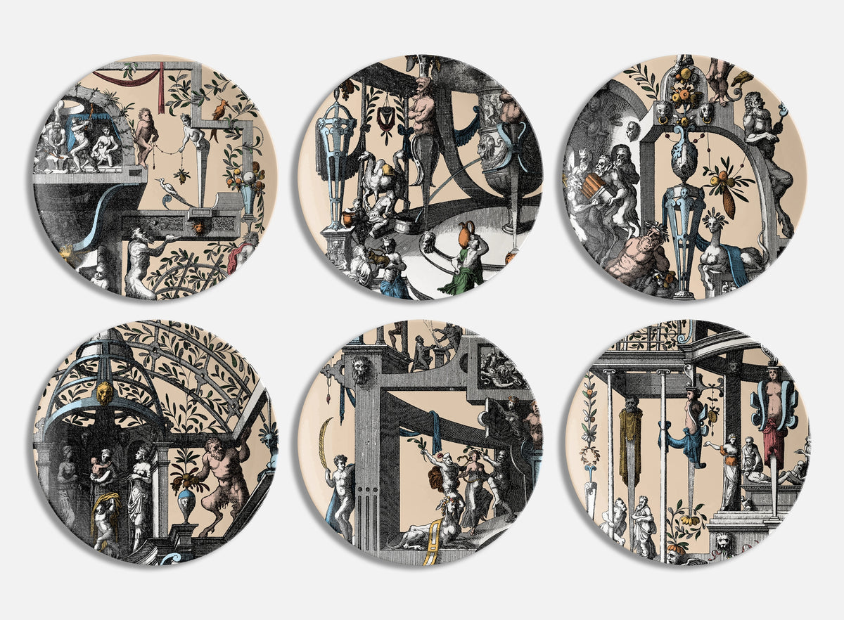 Pompei Set of 6 Porcelain Bread Plates