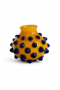 Dot Dot Bud Vase -Rockstar Caramel with Blue Dots 1
