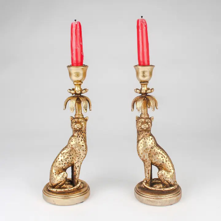 Leopard Luxe Candle Stick Holders - Set of 2