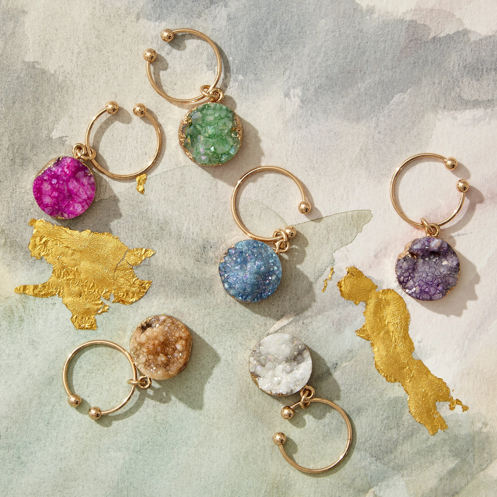 Druzy Wine Charms - Set of 6
