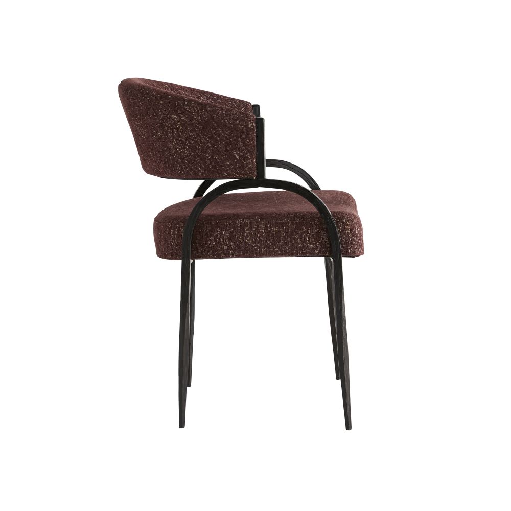 Iron & Velvet-Effect Chair