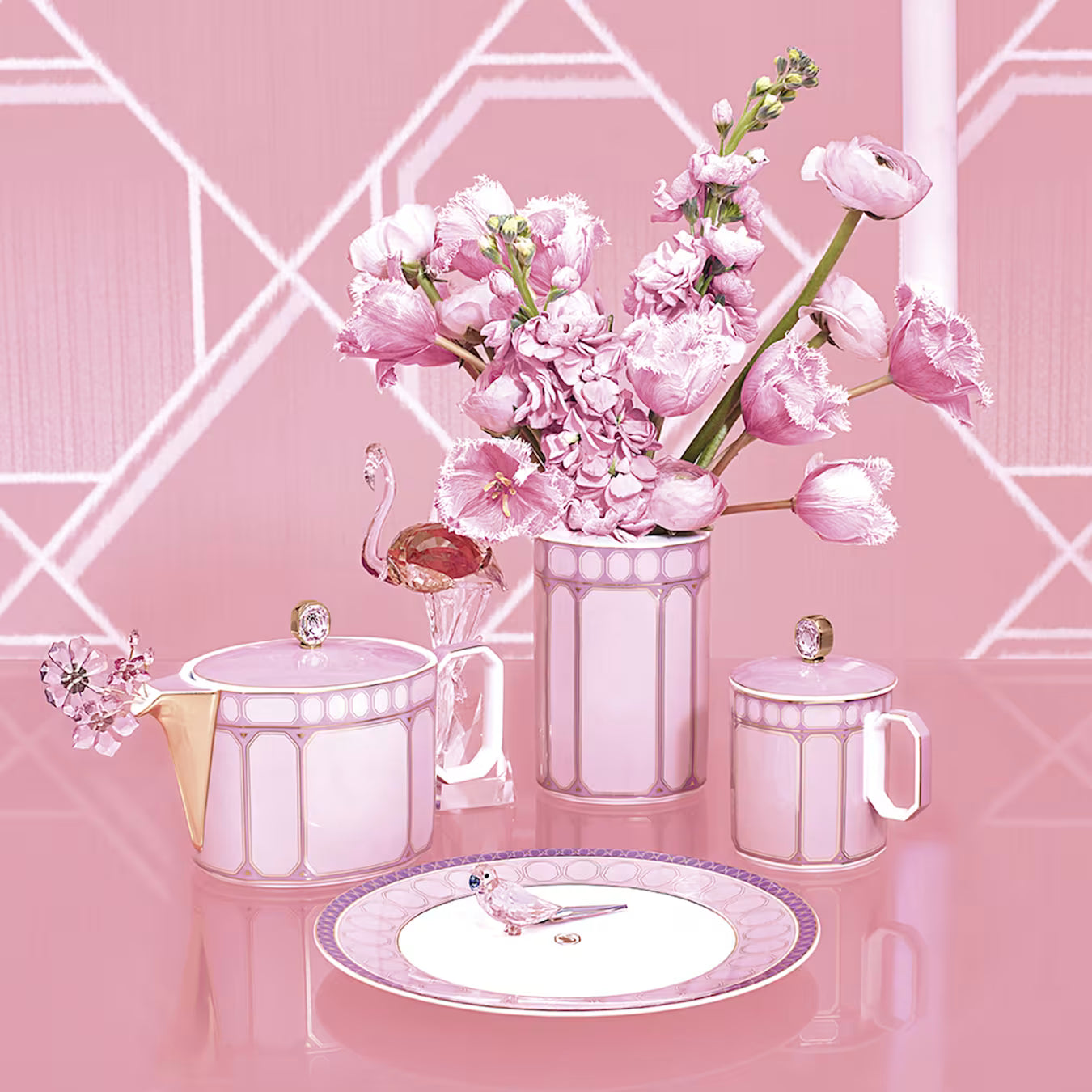 Swarovski Signum - Salad/Dessert Plate Pink