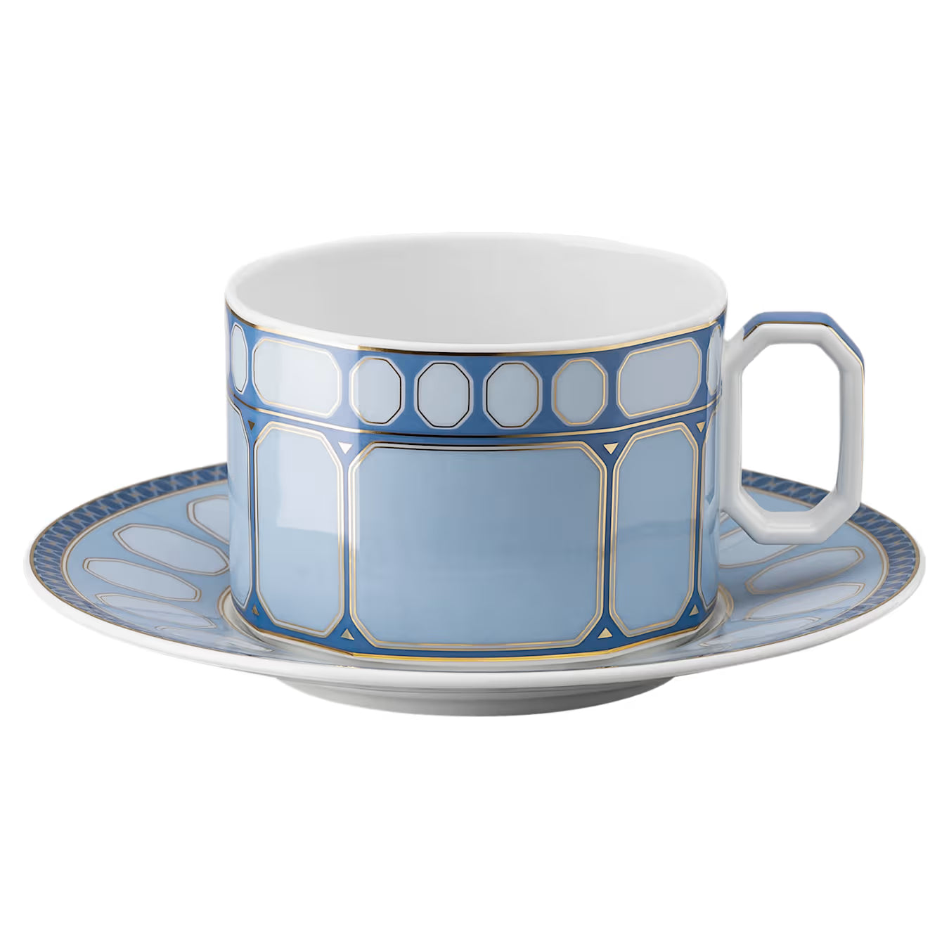 Swarovski Signum teacup with saucer Blue