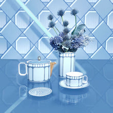Swarovski Signum teacup with saucer Blue
