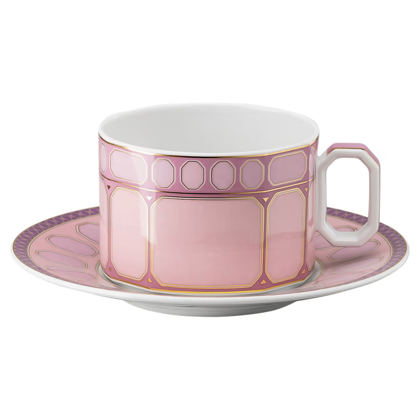 Swarovski Signum teacup with saucer Pink